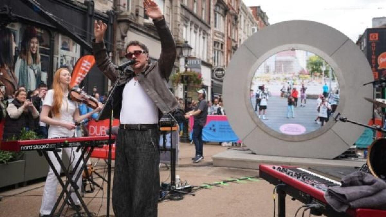 Cian Ducrot surprises fans with pop-up concert at Dublin portal - The Anglo-Celt