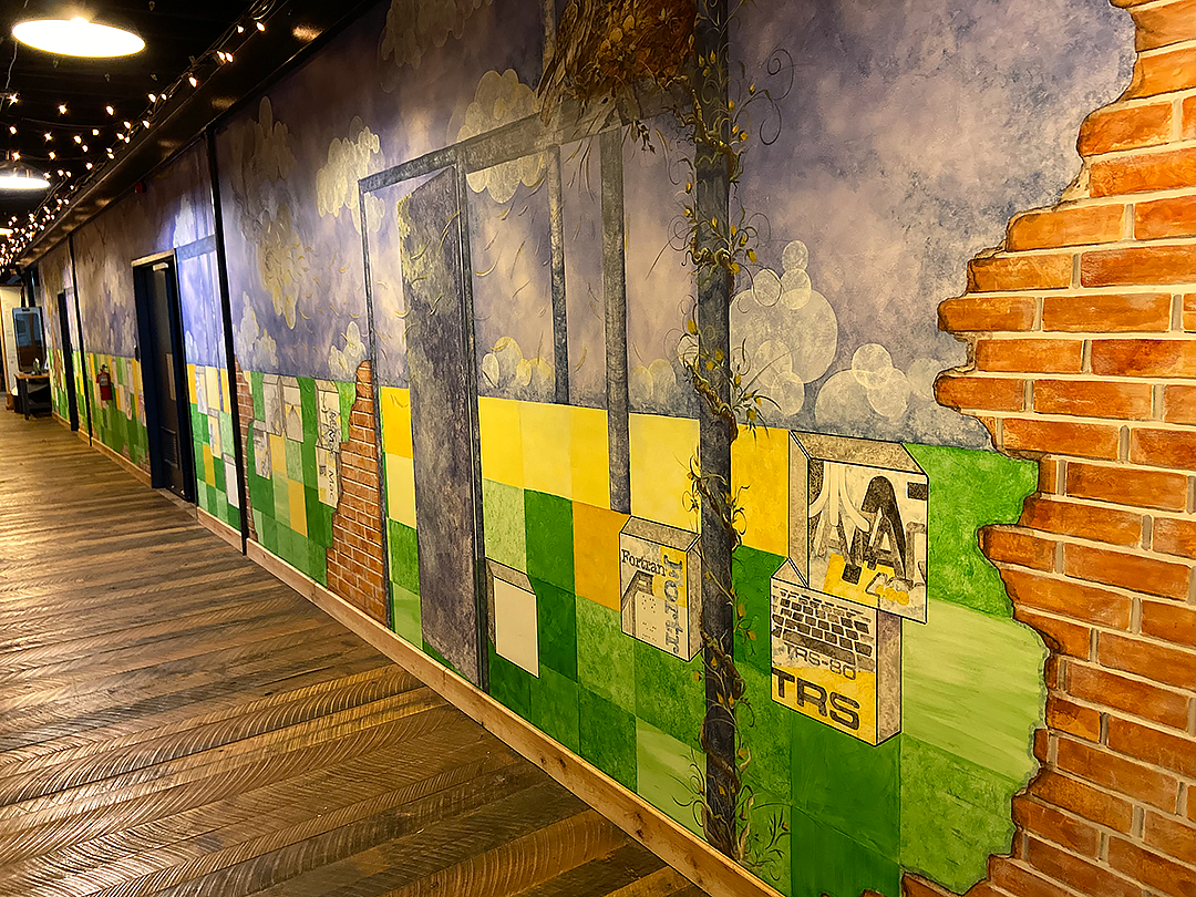 Ciright workspace and hallway mural